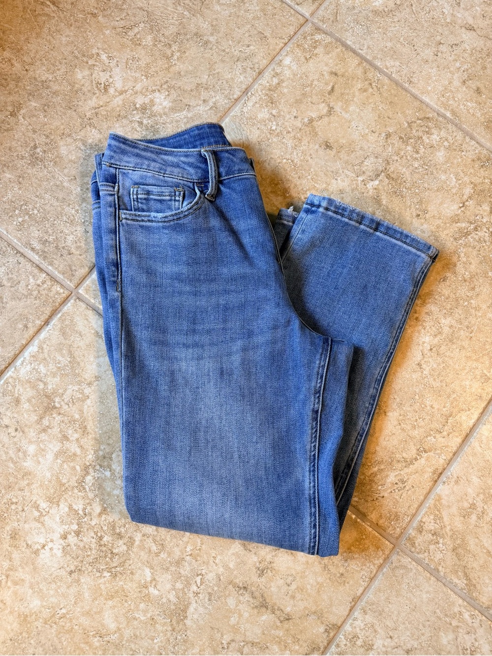 Bayeas Straight Leg High Rise Jeans in Medium Blue - Classic Everyday Style